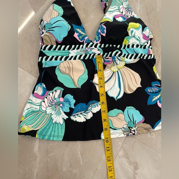 Trina Turk Tankini Top Size 10  Sintra Flora Shirred Hipster Bottom Floral Print - Picture 12 of 13